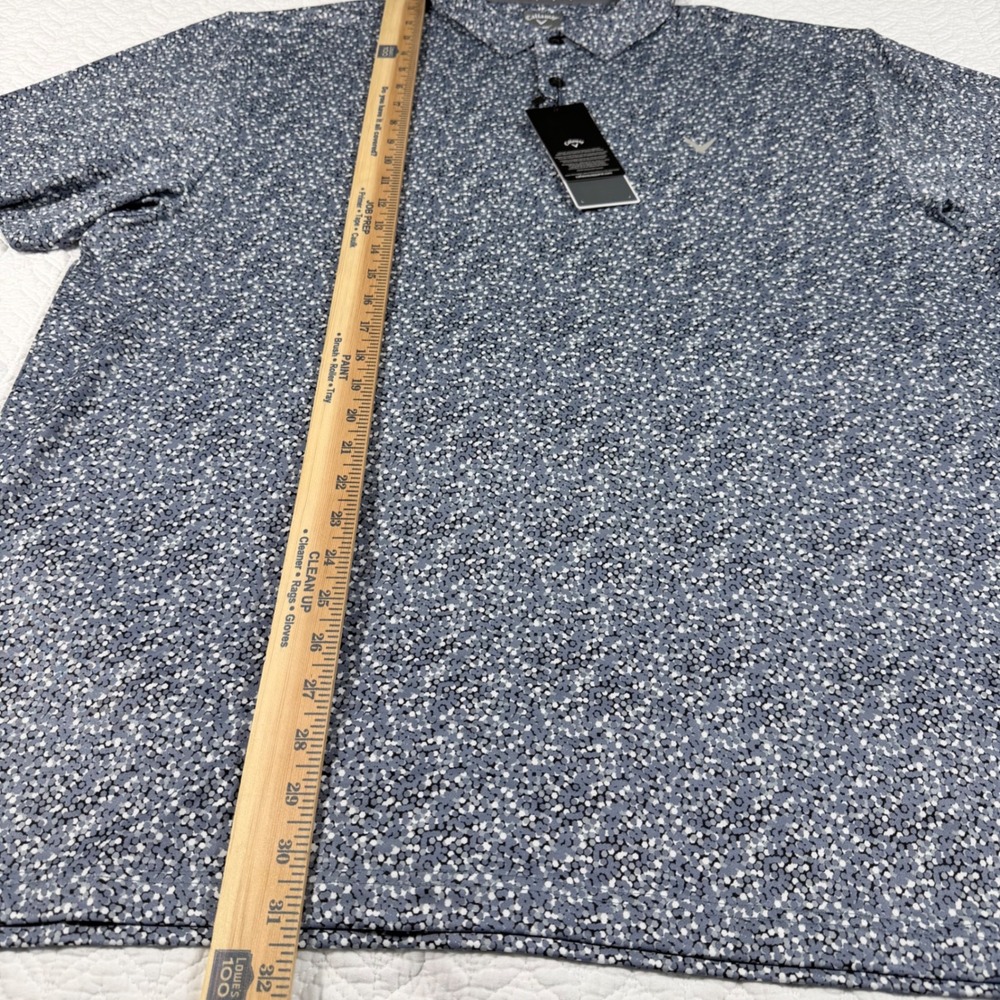 NWT Callaway Mens XXL Golf Polo Shirt Opti Dri Stretch Sun Protection Caviar - Picture 12 of 13